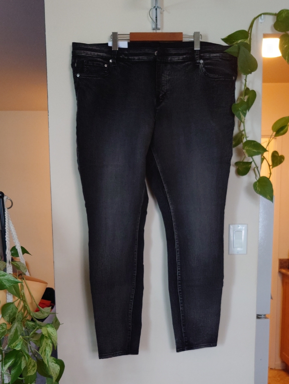 H&M Black Skinny Jeans - Slim Stretch Denim Black/Grey